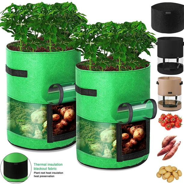 Plant Grow Bags Home Garden Potato Onion Pot Greenhouse Vegetable Growing Bag 8 Plant Grow Bags Home Garden Potato Onion Pot Greenhouse Vegetable Growing Bag 8